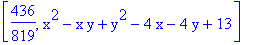[436/819, x^2-x*y+y^2-4*x-4*y+13]
